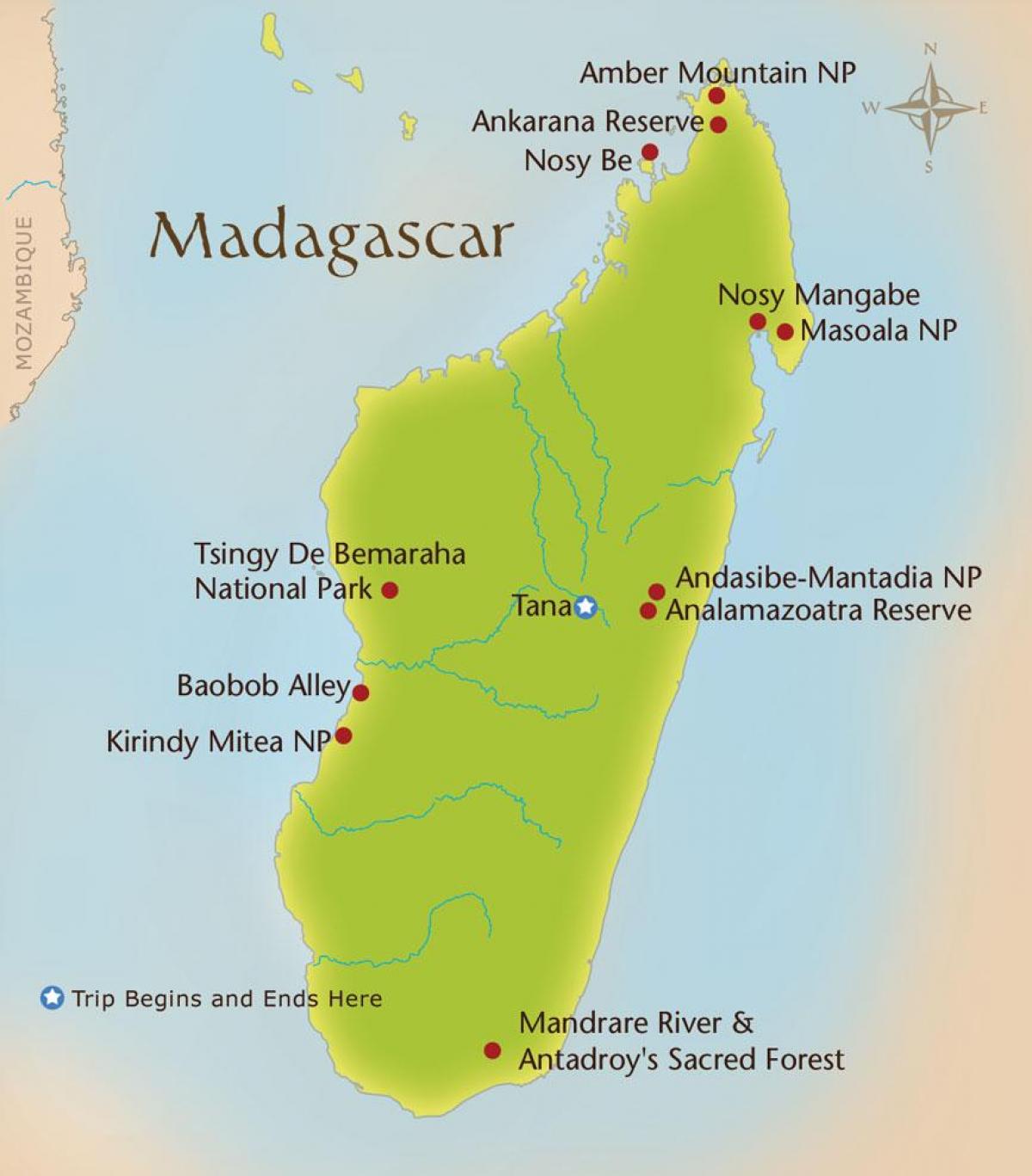 térkép Madagaszkár-hegység