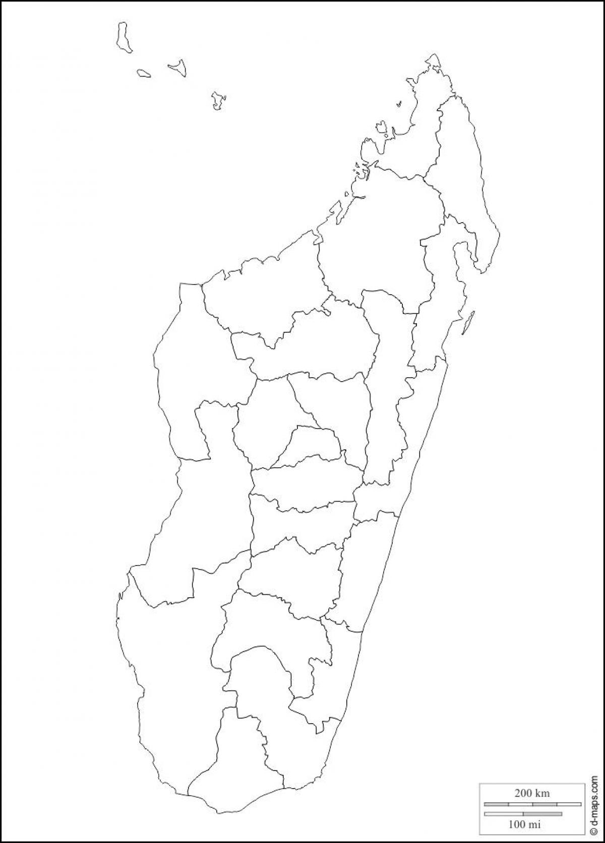 Madagaszkár térkép vázlat