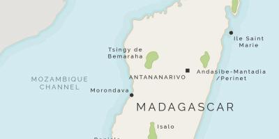 Térkép Madagaszkár, valamint a környező szigetek