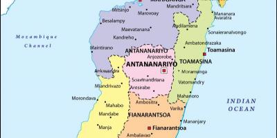 Térkép-politikai térkép Madagaszkár