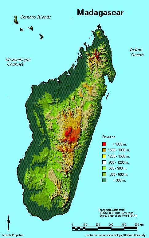 térkép Madagaszkár földrajz