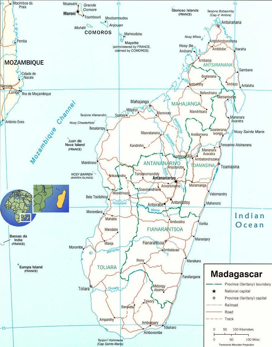 térkép Madagaszkár folyó