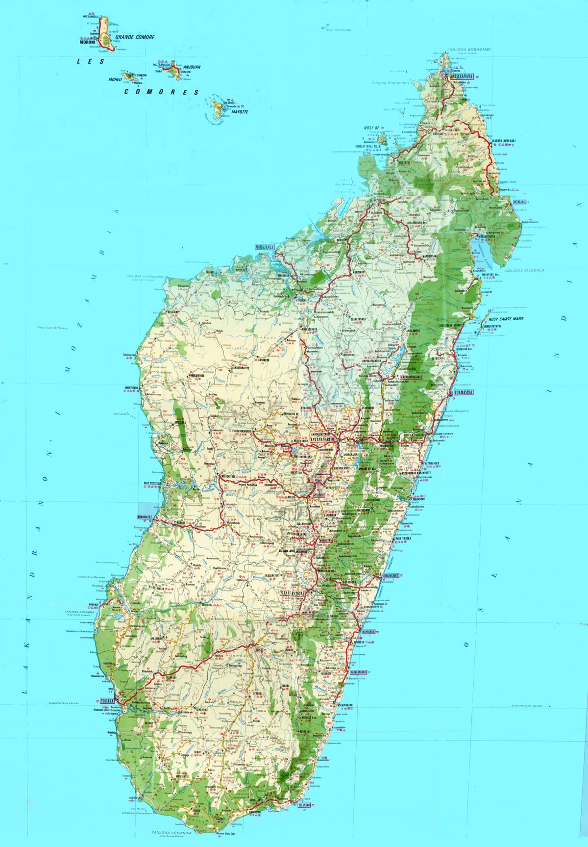 térkép Madagaszkár topográfiai