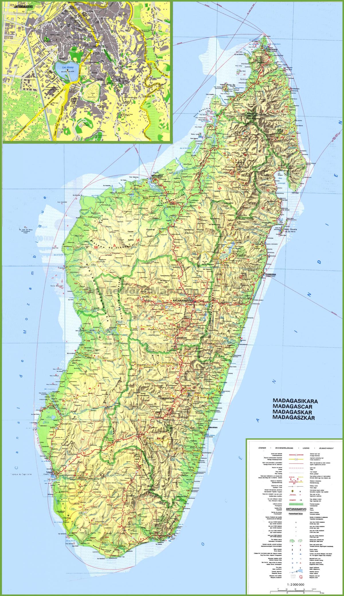 térkép, amely Madagaszkár