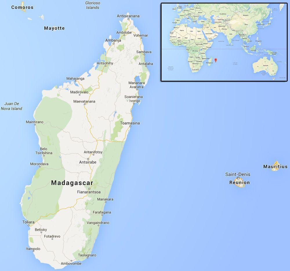 térkép-szigetek közelében Madagaszkár
