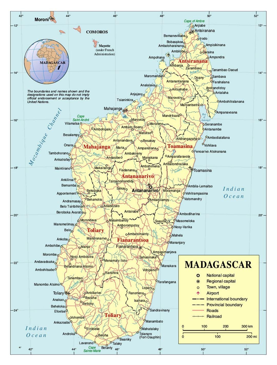 részletes térkép a Madagaszkár