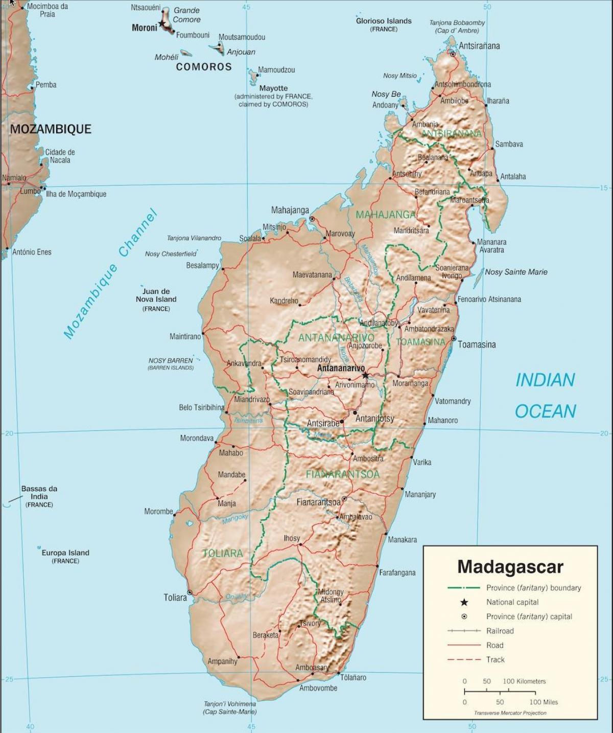 Madagaszkár ország térkép