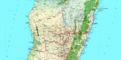 Térkép Madagaszkár topográfiai
