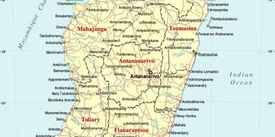 Madagaszkár térkép városok