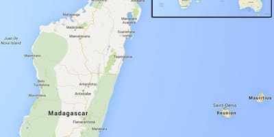 Térkép-szigetek közelében Madagaszkár